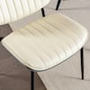 Noble House Nook Beige Modern PU Leather Upholstered Dining Chairs, Metal Tapered Legs, Set of 2 114705