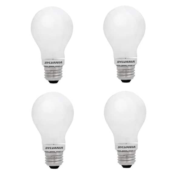 4 Bulbs 100 Watt Incandescent Light Bulbs Heavy Duty Frosted Household 