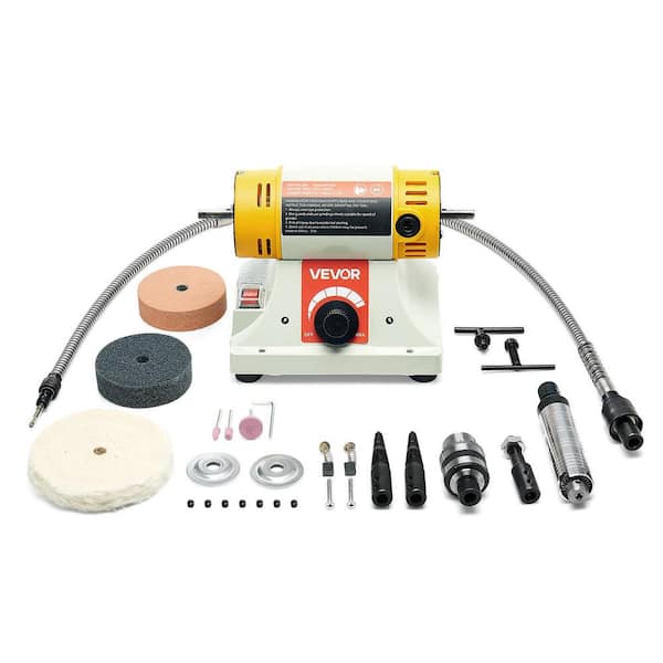 Bench Buffer Polisher, 1/2HP Polishing Buffing Machine, 0 to 8000RPM Benchtop Polisher Grinder with 4 in. Cloth Wheel