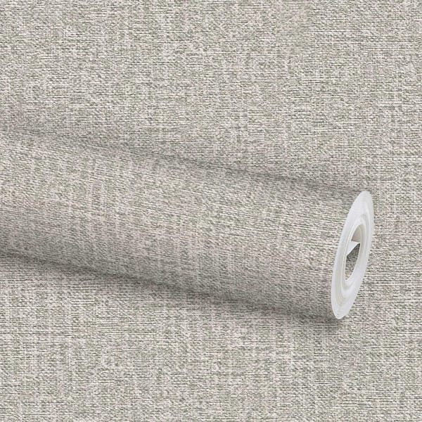 ilemong Peel and Stick Wallpaper Faux Linen Contact Paper Self-Adhesive 15.75 in. x 118.11 in. Vinyl Wallpaper Roll, Gray 2-Roll
