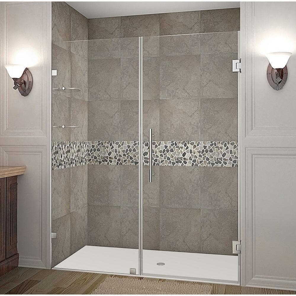Nautis GS 72'' Clear Tempered Glass Frameless Hinged Shower Door