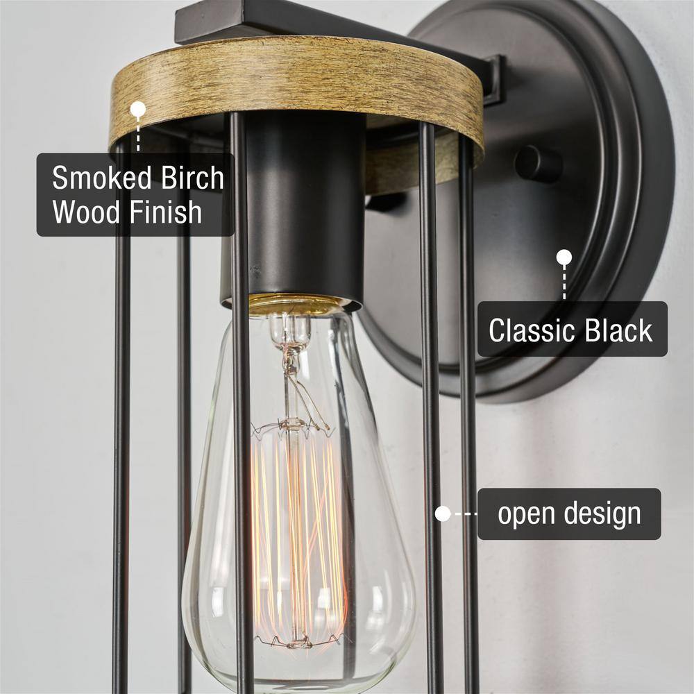 Dayton 9" Black Metal Cage Wall Sconce