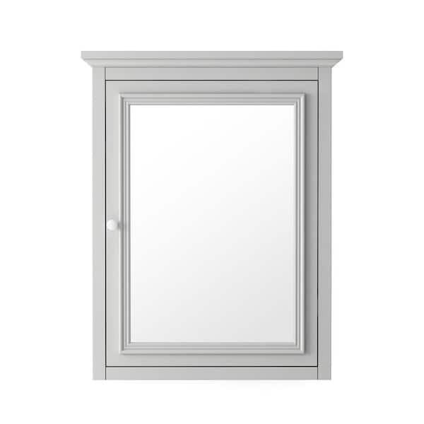 Fremont 24 in. W x 30 in. H Gray Rectangular Wood Framed Medicine Cabinet with Mirror