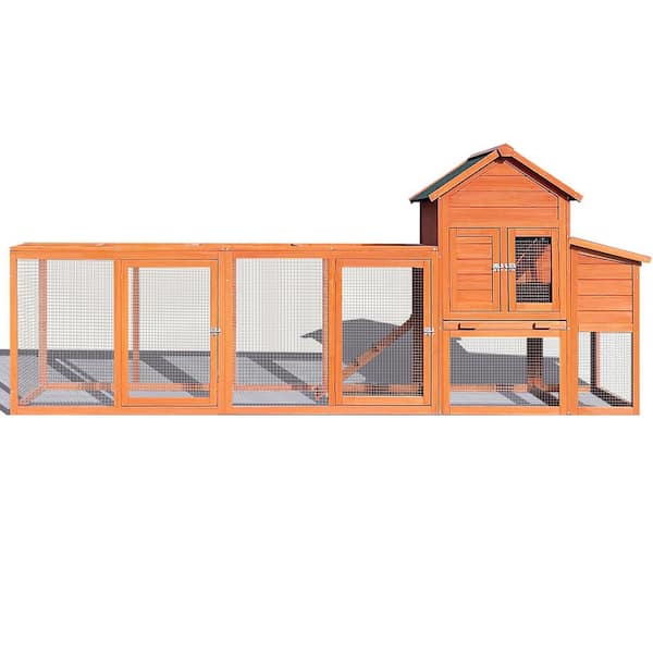 122 in. Chicken Coop Extra Large Chicken House Hen House Rust Proof Metal Wire Poultry Cage with Nesting Boxes 6 Perches