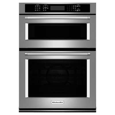 30 in. Electric Even-Heat True Convection Wall Oven with Built-In Microwave in Stainless Steel
