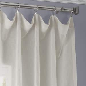 Gardenia Solid Faux Linen Sheer Curtain - 50 in. W x 84 in. L Single Panel Rod Pocket Curtain