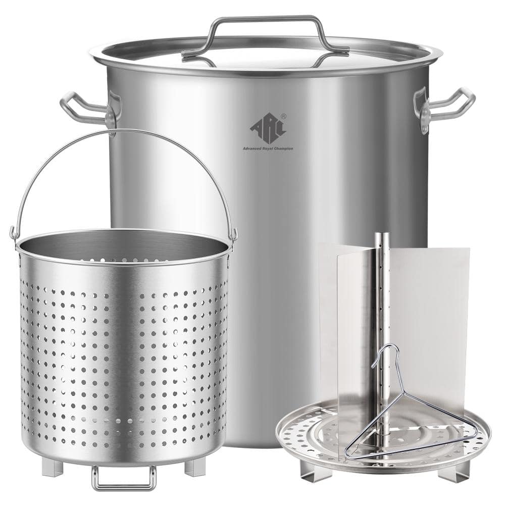 84QT Stainless Steel Stock pot 6-Piece For Seafood Boil, Turkey Fryer, Crawfish with Basket Strainer price history on PriceWatchPro