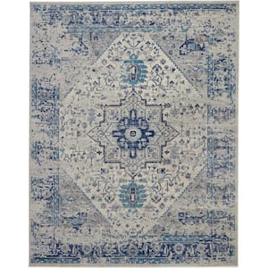 Tranquil Ivory/Navy 9 ft. x 12 ft. Persian Vintage Area Rug