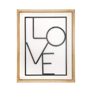 Victoria Wooden Multi-Colored Love Metal Framed Wall Art