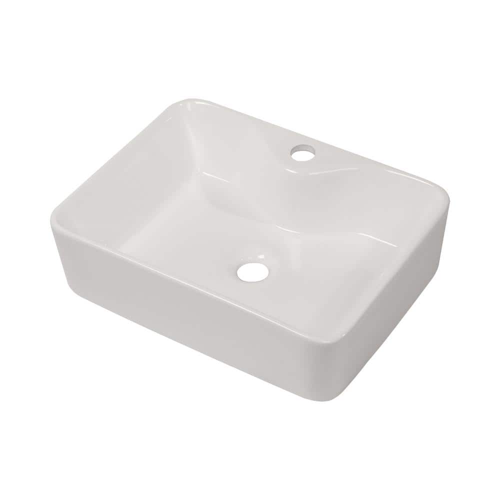19 in. x 15 in. Drop-in Porcelain Ceramic Rectangular Bathroom Sink in White included Faucet price history on PriceWatchPro