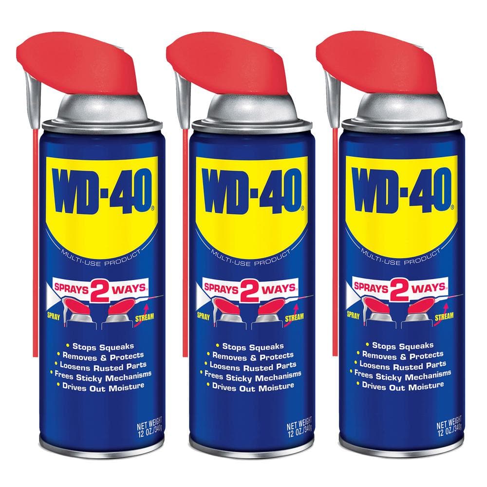 WD-40 12 oz. Original WD-40 Formula, Multi-Purpose Lubricant Spray with  Smart Straw (3-Pack) 49005 The Home Depot