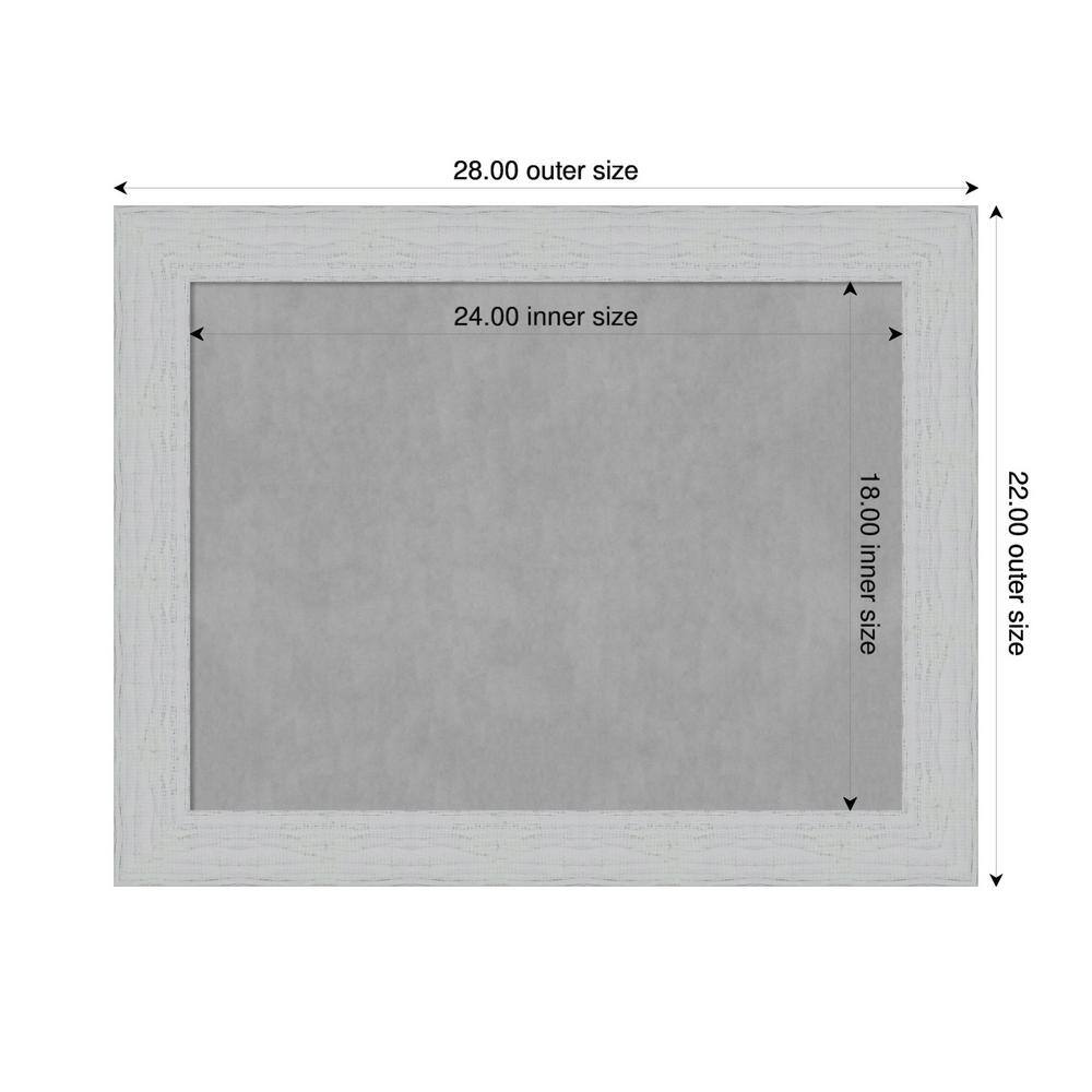 Shiplap White 24x18 Framed Magnetic Board