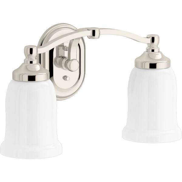 KOHLER Bancroft 2 Light Oil Rubbed Bronze Indoor Bathroom Vanity Light Fixture, Position Facing Up or Down, UL Listed