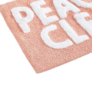 Peachy Clean 20 in. x 32 in. Pink Novelty Cotton Rectangular Bath Mat