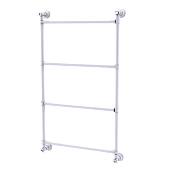 Allied Brass Carolina Crystal Collection 4-Tier 30 in. Ladder Towel Rack Bar in Matte White