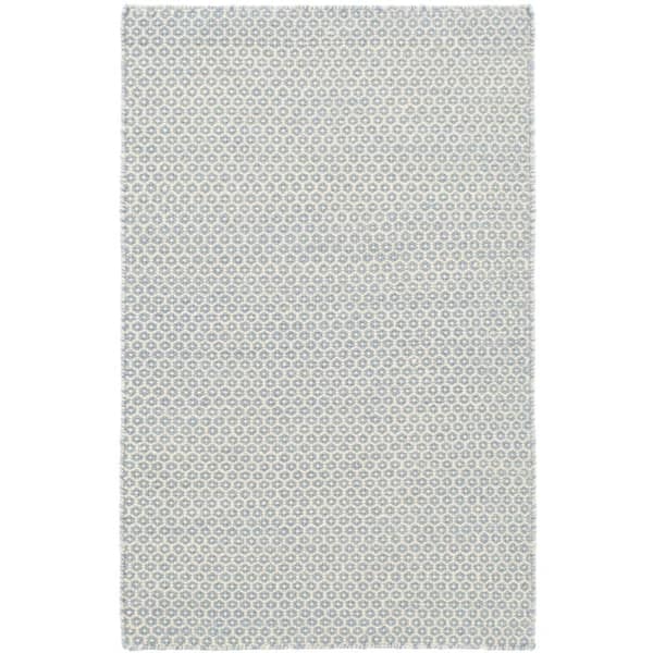 Honeycomb Handwoven Wool French Blue/Ivory 3 ft. x 5 ft. Indoor Area Rug