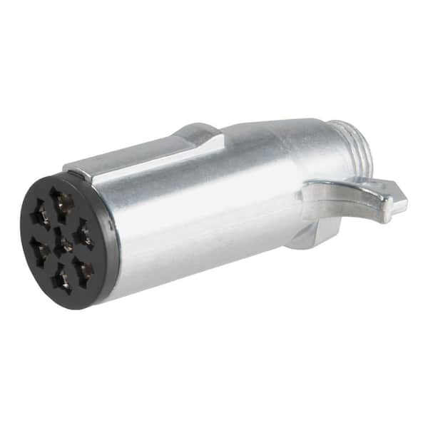 CURT 7-Way Round Connector Plug (Trailer Side, Packaged)