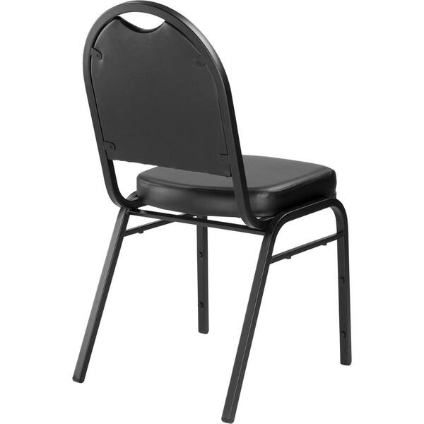 Black Carton of 4 18 Length x 20 Width x 34 Height 300-lb Capacity NPS 9210-BT-CN Vinyl-upholstered Dome Back Stack Chair with Steel Black Sandtex Frame 
