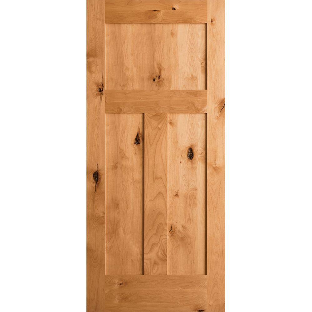 Krosswood Doors 32 In. X 80 In. Krosswood Craftsman 3-Panel Shaker ...