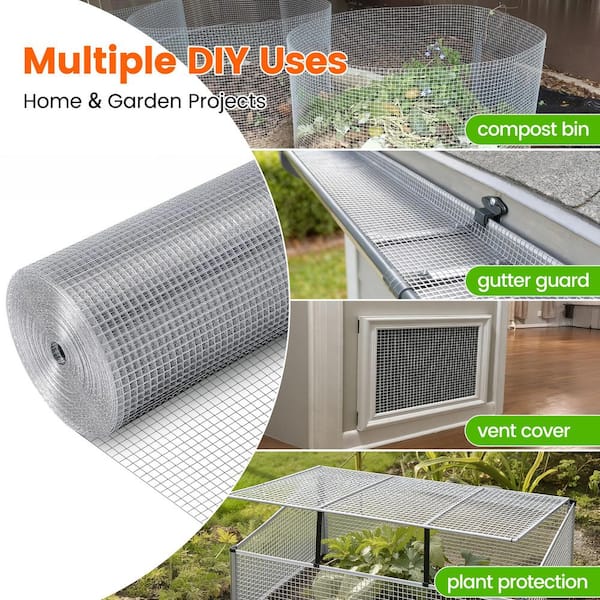 48 in. x 100 ft. 19-Gauge Reinforced Hot-Dip Galvanized Precision Welding Mesh Fit Most Size Animal Cages