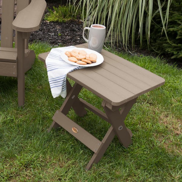 Highwood Adirondack Woodland Brown Recycled Plastic Outdoor Folding Side Table