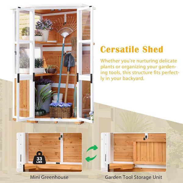 36.6 in. W x 21.9 in. D x 63 in. H Yellow Wood Outdoor