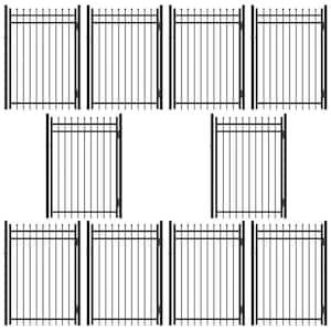 4 ft. x 6 ft. Flat Top Anti-Rust Metal Fence Gate, Decorative Garden Gate (Pack of 10)