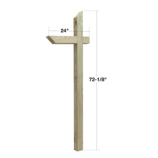 Outdoor Essentials Angled 72 in. x 4 in. x 4 in. Color Treated Mailbox Post