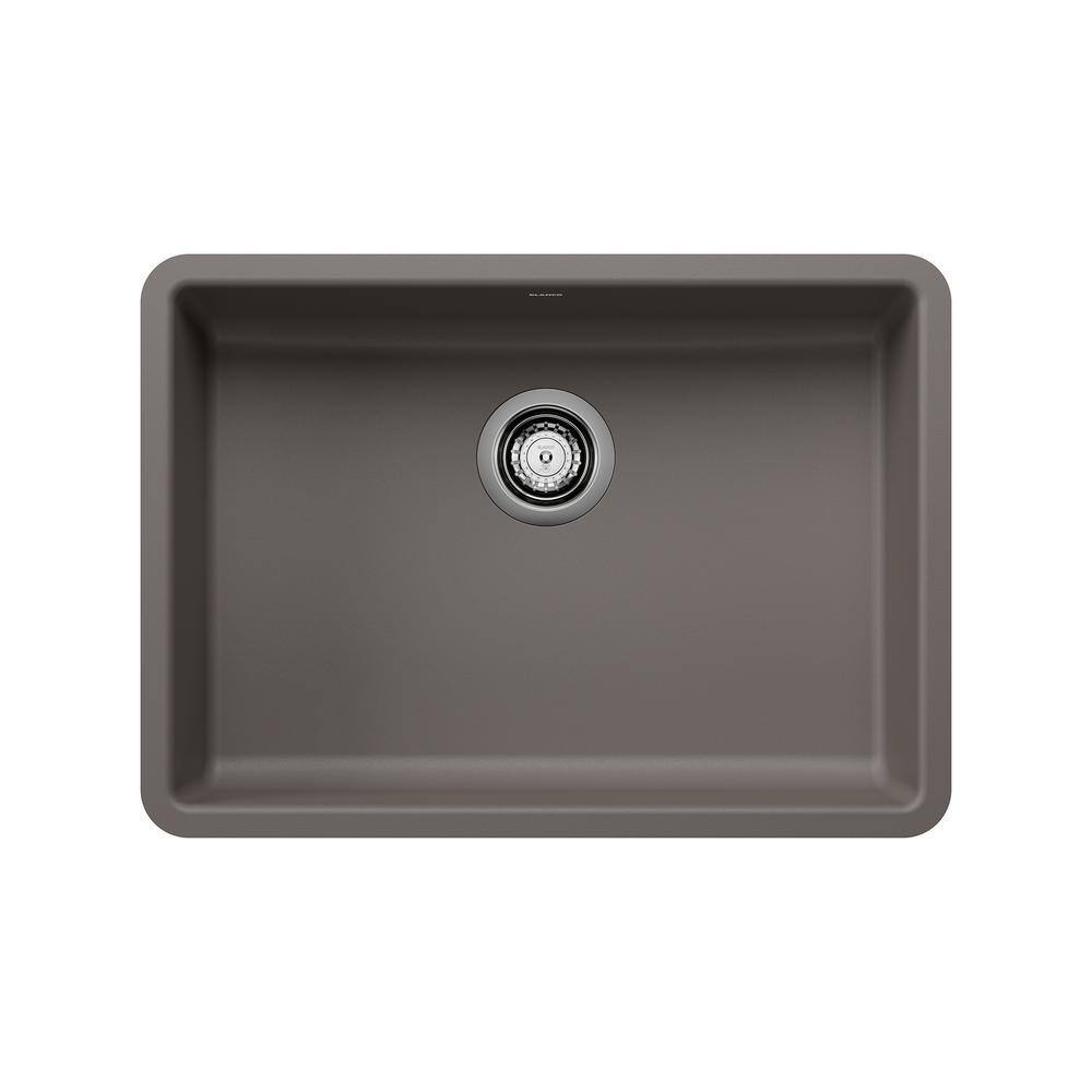 Precis Undermount Granite 25 in. x 18 in. Single Bowl Kitchen Sink in Volca