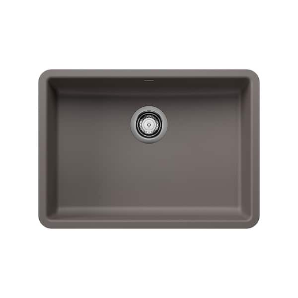 Blanco Precis Undermount Granite 25 in. x 18 in. Single Bowl Kitchen Sink in Volcano Gray