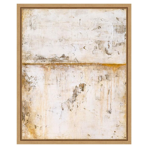 Amanti Art White Serene by Erin Ashley 16 in. W x 20 in. H. Canvas Wall Art Print Framed in Brown