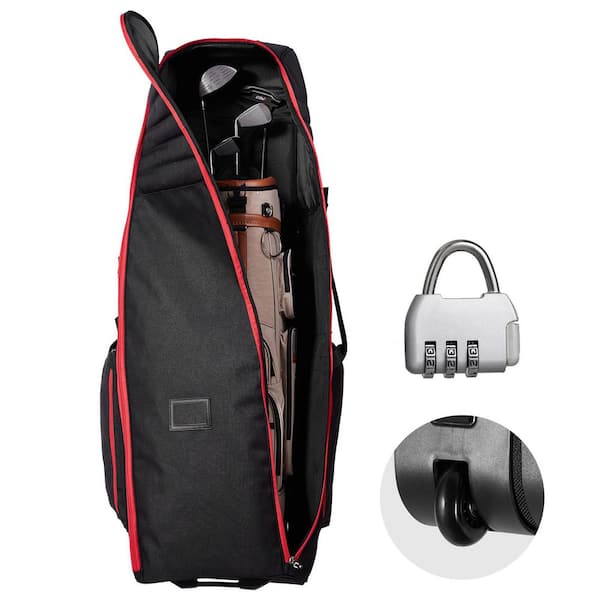 Golf Travel Bag, Heavy Duty 1800D Polyester Oxford Wear-Resistant Waterproof, Outdoors Soft-Sided Golf Travel Cover