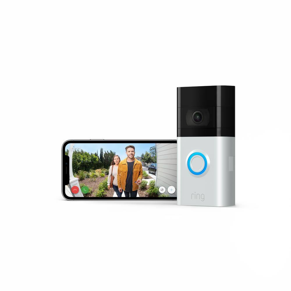 Amazon Wireless and Wired Video Doorbell 3 Smart Home Camera with Echo Show 5- Charcoal, Satin Nickel