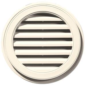 22 in. x 22 in. Round Beige/Bisque Plastic Weather Resistant Gable Louver Vent