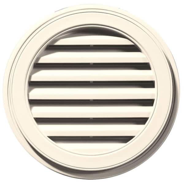 Builders Edge 22 in. x 22 in. Round Beige/Bisque Plastic Weather Resistant Gable Louver Vent