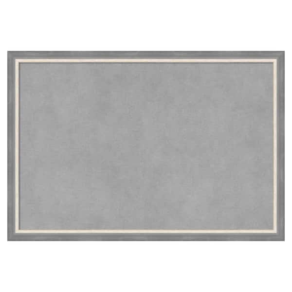 Amanti Art Theo Grey Narrow 19 in. x 13 in. Framed Magnetic Board