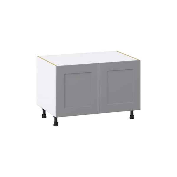 J COLLECTION Roseland 36 in. W x 24 in. D x 34.5 in. H Assembled Shaker Apron Front Sink Base Kitchen Cabinet in Slate Gray