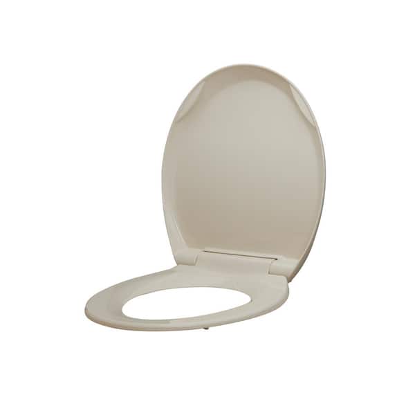 Glacier Bay Round Slow Closed Front Toilet Seat with Quick Release Hinges in Bone