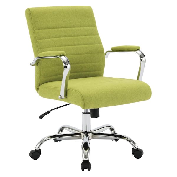 OSP Home Furnishings Mid-Back Fabric Adjustable Height Office Chair in Basil