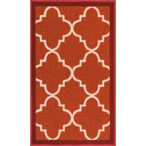 Well Woven Kings Court Brooklyn Trellis Rust Red 1 ft. 8 in. x 5 ft. Modern Area Rug