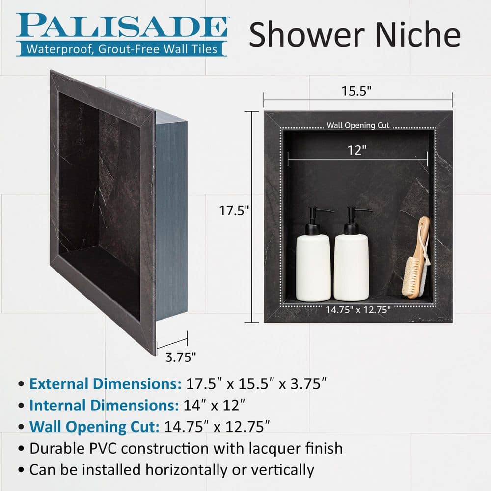 Silver Lake Vinyl Waterproof Shower Niche Insert