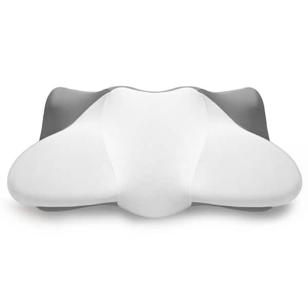 Cervical High Pillow for Neck Pain Relief Light Gray Medium Memory Foam Cooler Pillow with Removable Pillowcase