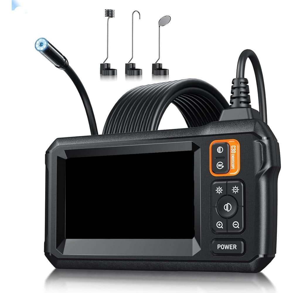 Inspection Borescope Camera with 4.3 in. IPS Screen 1920P HD Snake Camera 8