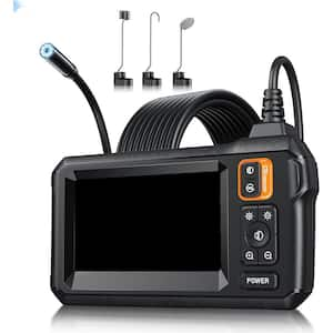 Inspection Borescope Camera with 4.3 in. IPS Screen 1920P HD Snake Camera 8 LED Lights, 16.4 ft. Semi Rigid Cord