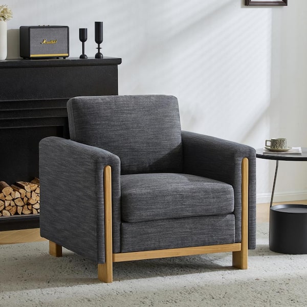 CHRISTOPHER KNIGHT HOME Opulan Modern Upholstered Club Chair, Rubberwood, Charcoal