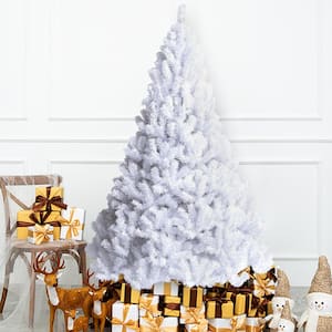 7 ft. White Unlit Full PVC Regular Artificial Christmas Tree with Solid Metal Stand