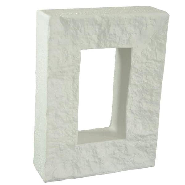 Superior Building Supplies 3 ½ in. x 5 ¾ in. x 1 ¾ in. Faux Stone/Brick Outlet Cover in Dove White