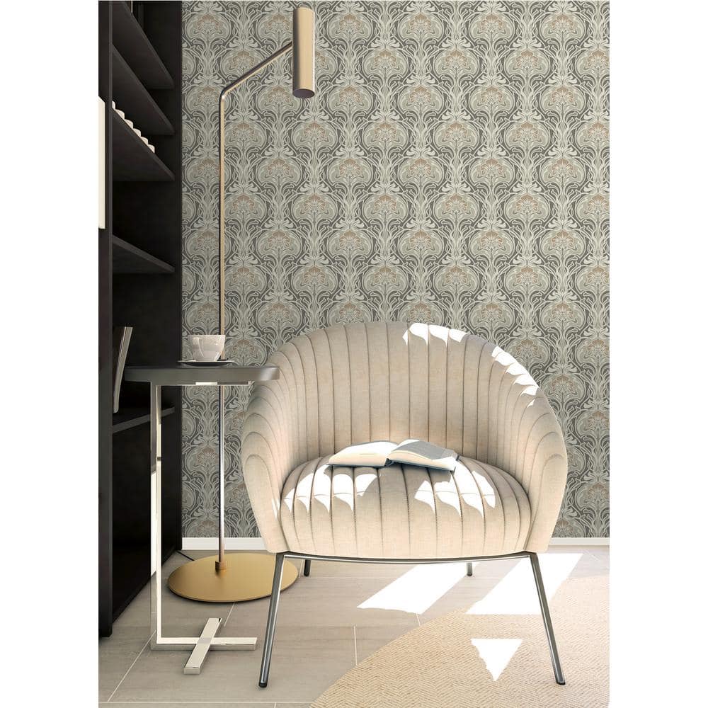 Fallon Brown and Gray Floral Peel and Stick Wallpaper