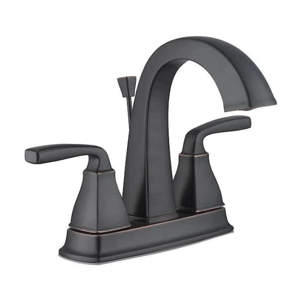 Glacier Bay Mason 4 in. Centerset 2-Handle High-Arc Bathroom Faucet in ...