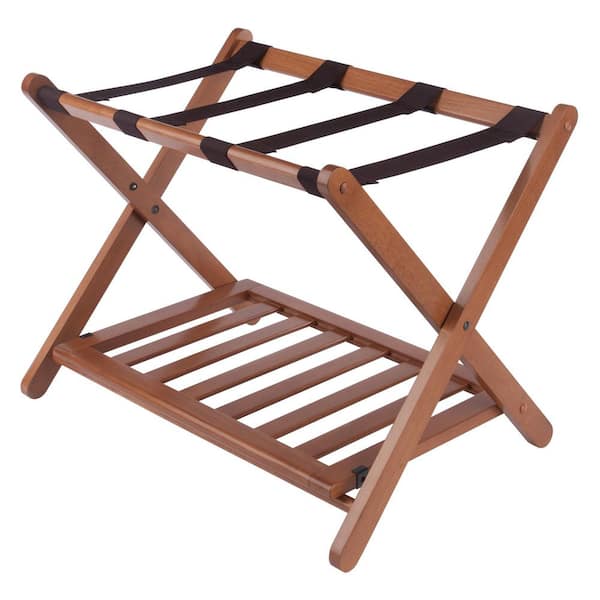 Winsome Reese Teak Luggage Rack with Shelf